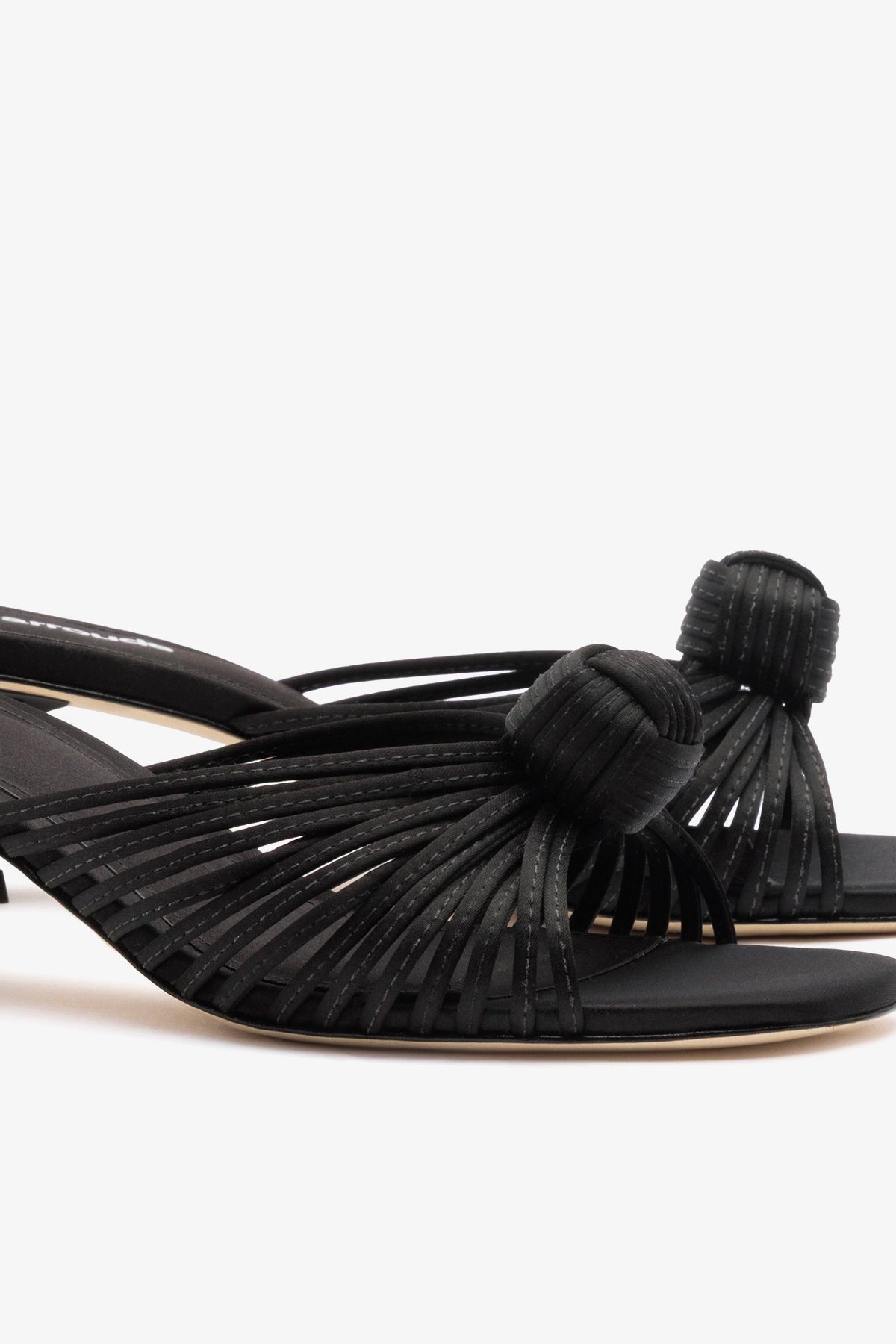 Valerie Mule Black Satin - Larroude