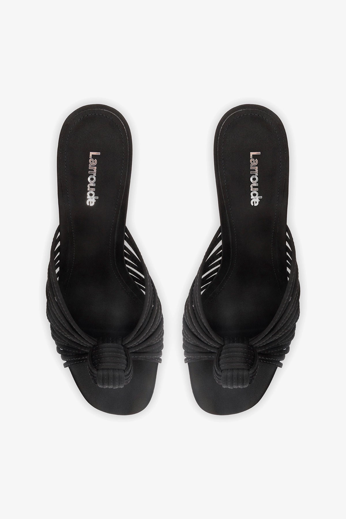 Valerie Mule Black Satin - Larroude