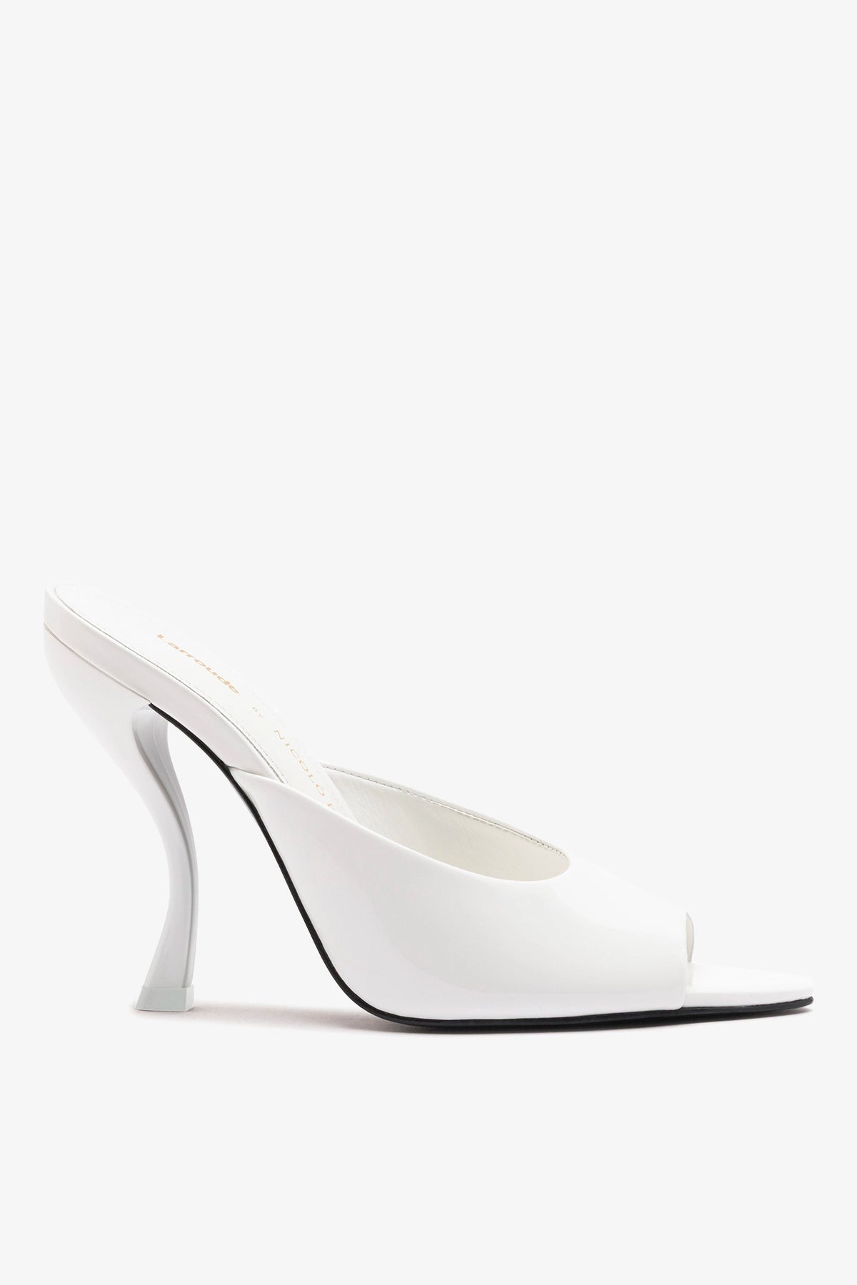 Larroudé x Nicolò B.: Malibu Mule White Patent Leather - Larroude