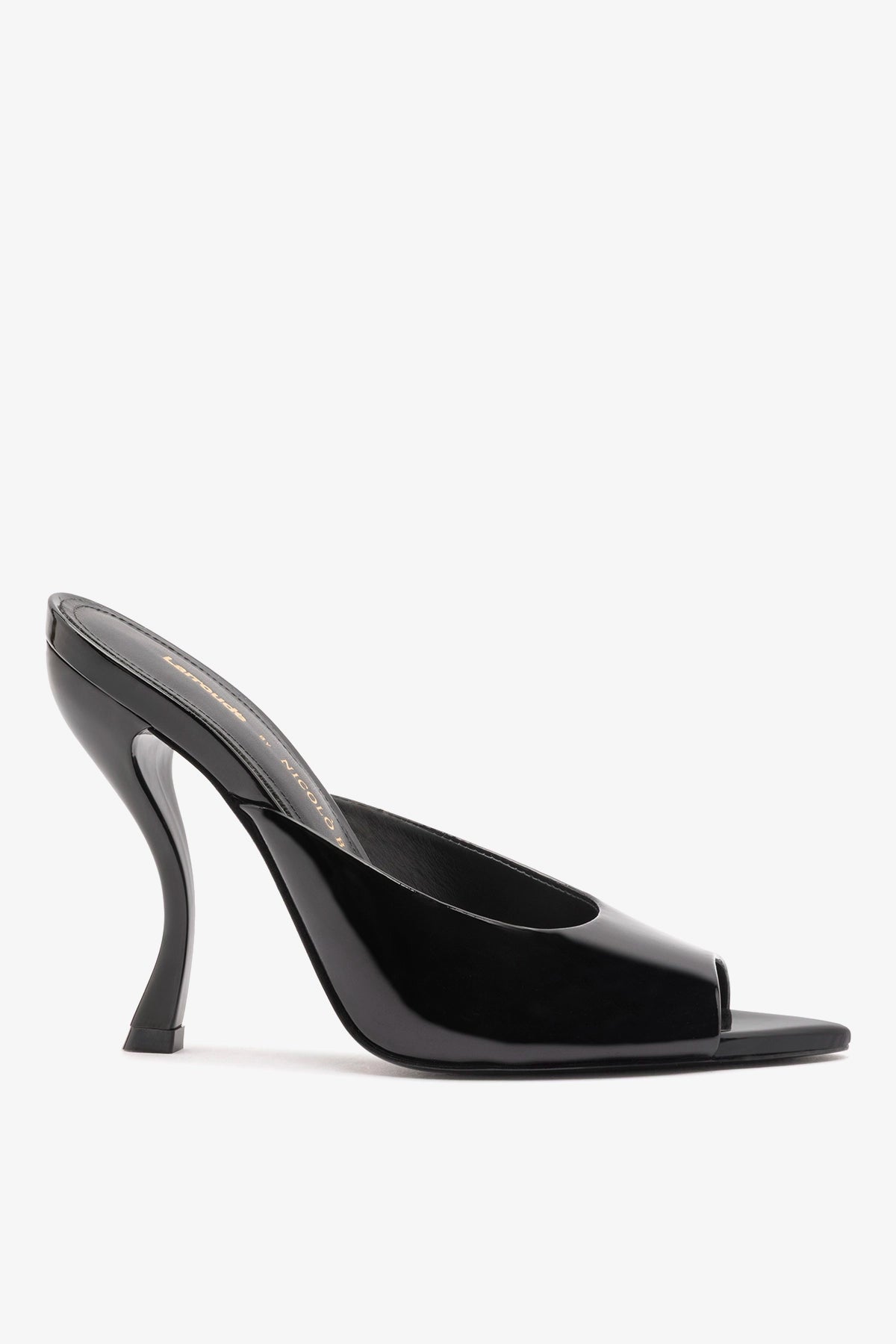 Larroudé x Nicolò B.: Malibu Mule Black Patent Leather - Larroude