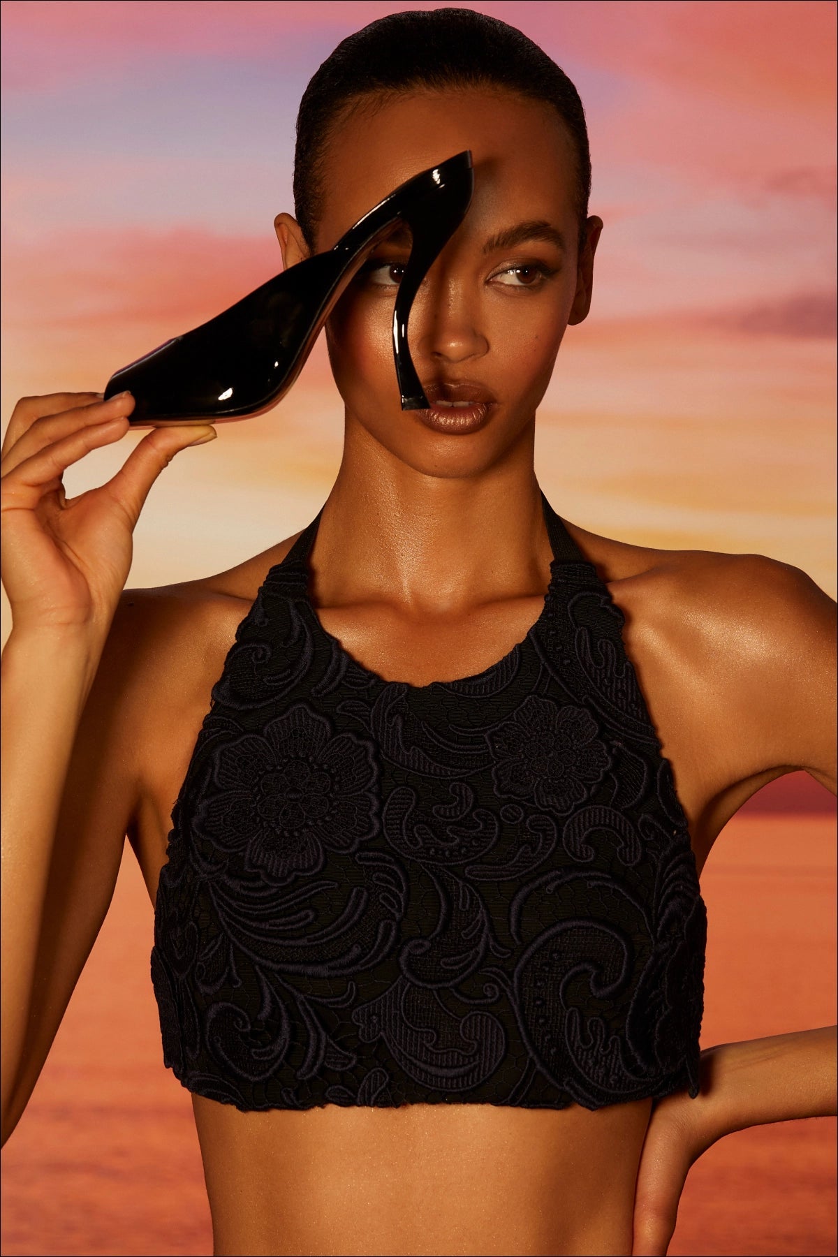 Larroudé x Nicolò B.: Malibu Mule Black Patent Leather - Larroude