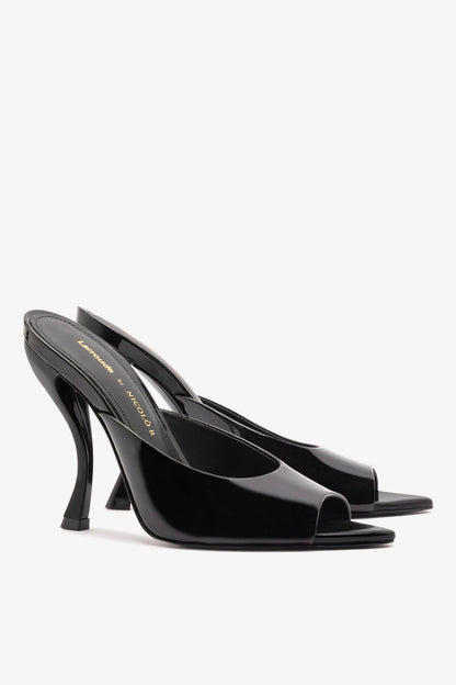 Larroudé x Nicolò B.: Malibu Mule Black Patent Leather - Larroude