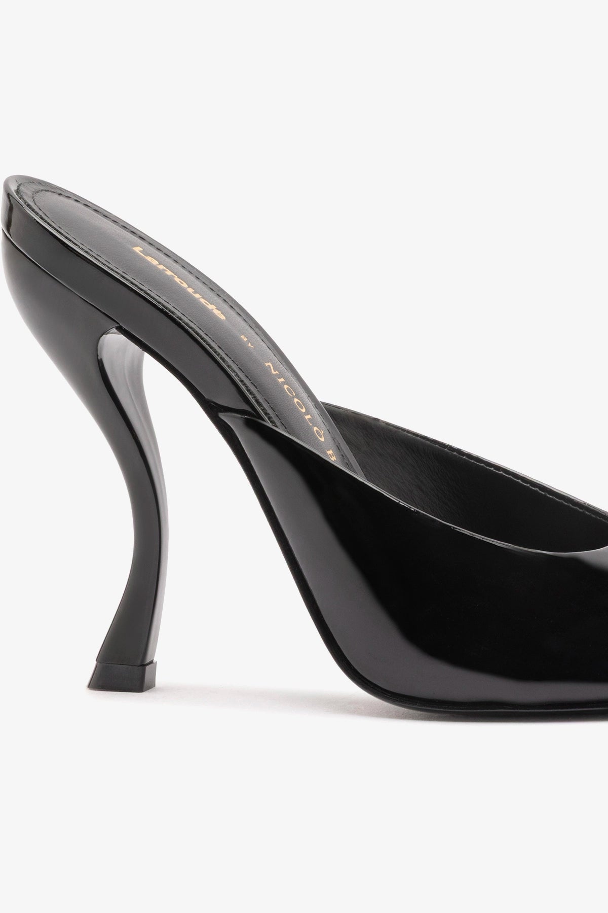 Larroudé x Nicolò B.: Malibu Mule Black Patent Leather - Larroude
