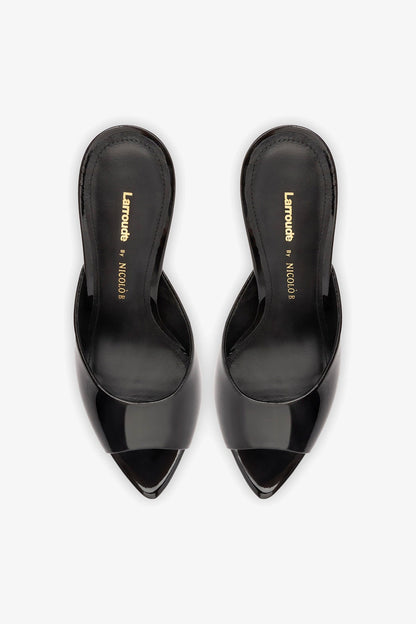 Larroudé x Nicolò B.: Malibu Mule Black Patent Leather - Larroude