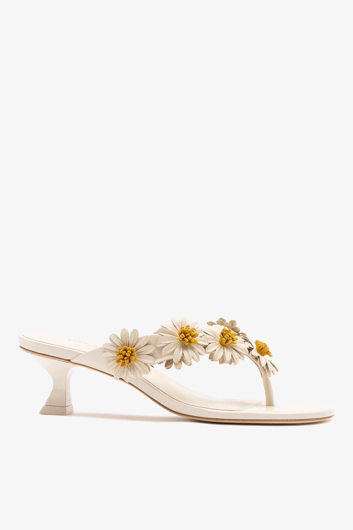 Fiore Thong Sandal Ivory Leather - Larroude
