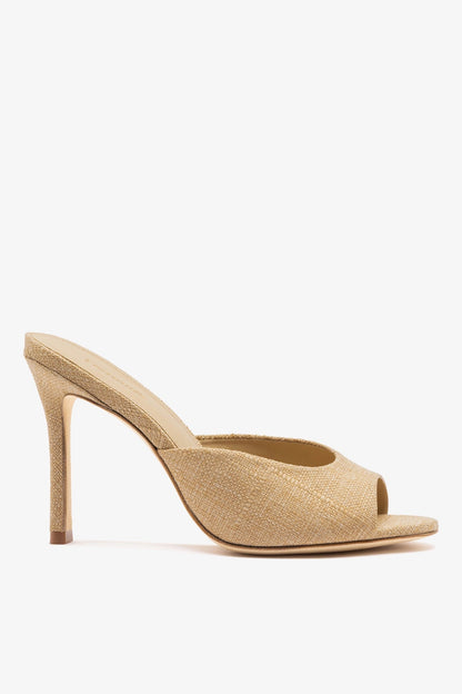 Jasmine Hi Mule Beige Raffia - Larroude
