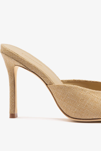 Jasmine Hi Mule Beige Raffia - Larroude