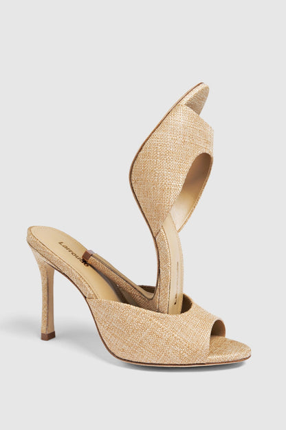 Jasmine Hi Mule Beige Raffia - Larroude