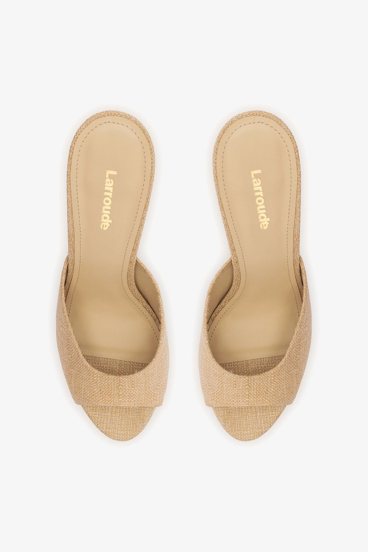 Jasmine Hi Mule Beige Raffia - Larroude
