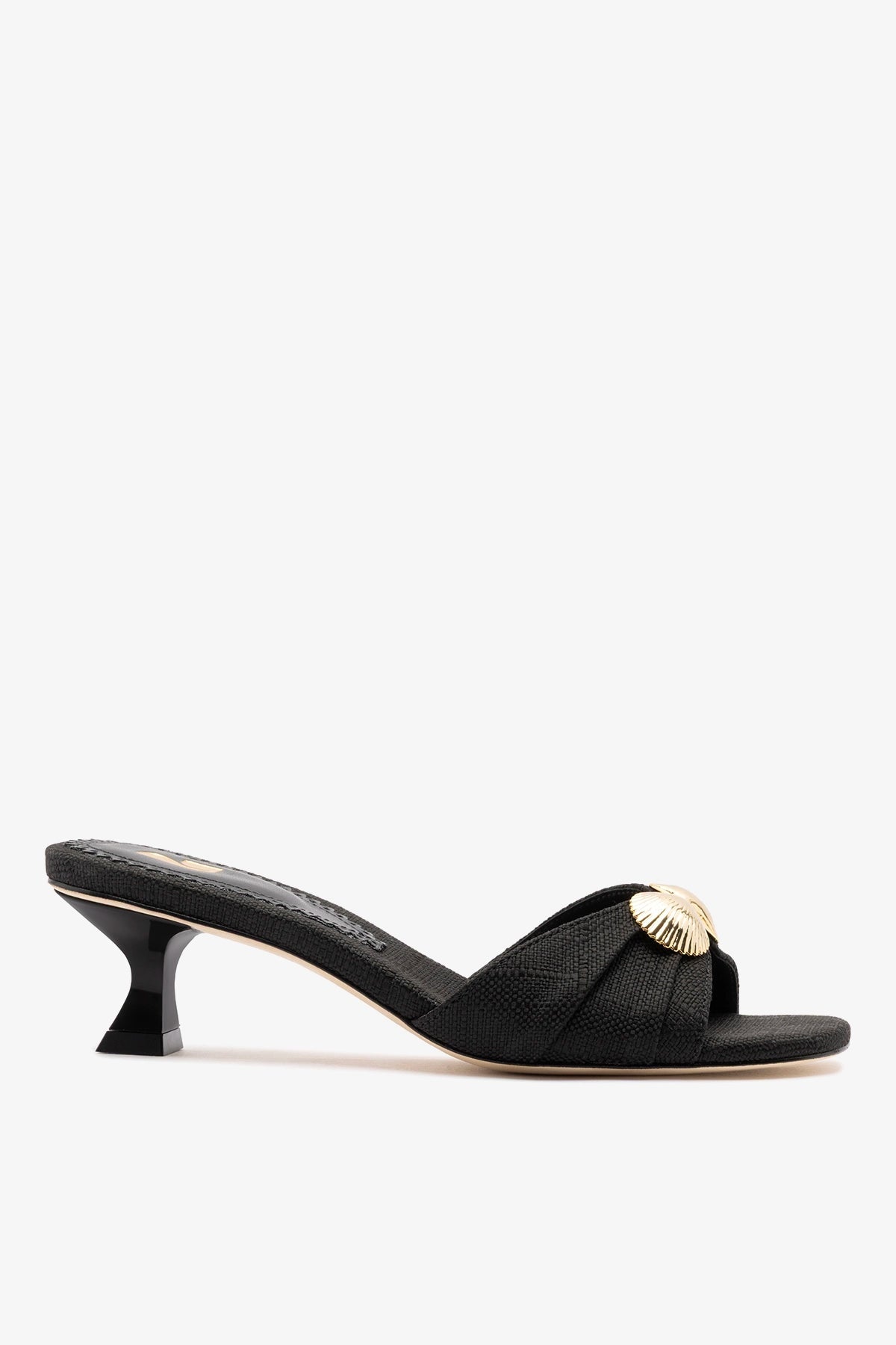 Coquile Mule Black Raffia - Larroude