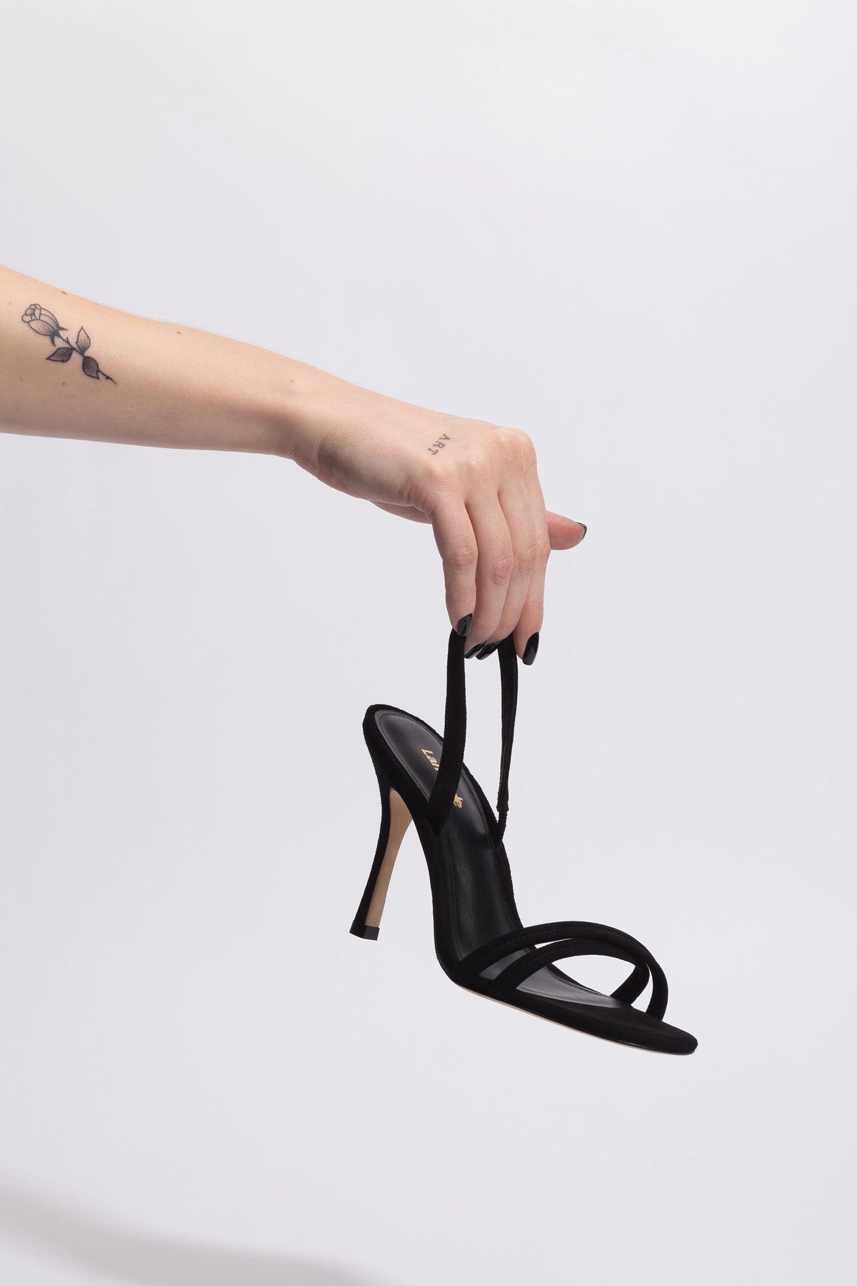 Annie Sandal In Black Suede - Larroude