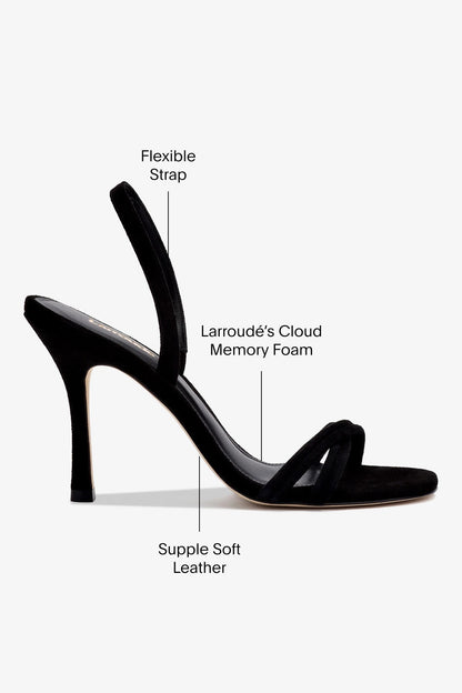 Annie Sandal In Black Suede - Larroude