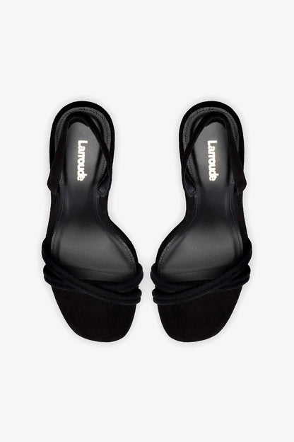 Annie Sandal In Black Suede - Larroude