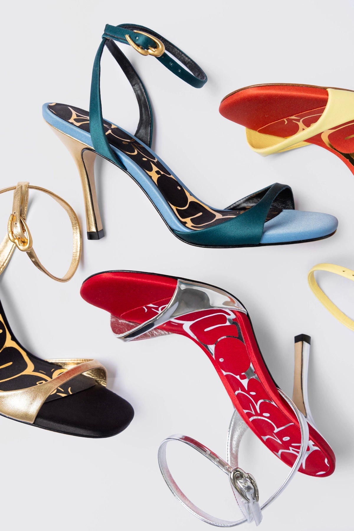 Freya Sandal Teal Satin - Larroude