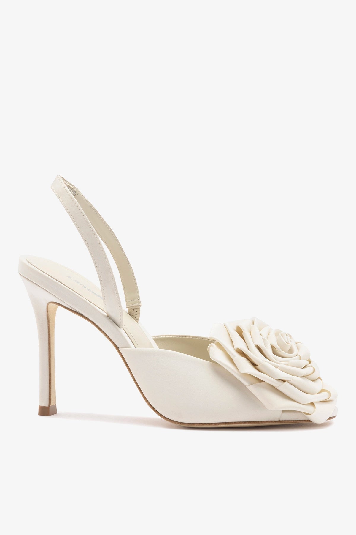 Scarlet Sandal White Satin - Larroude