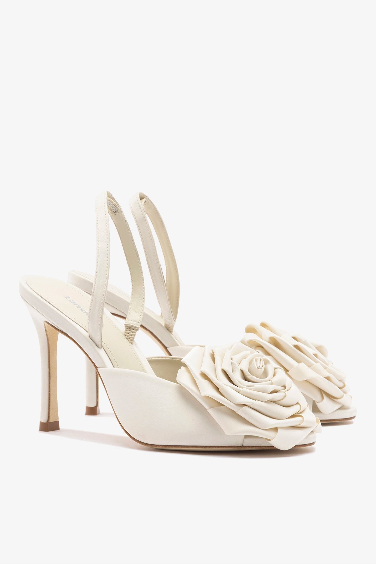 Scarlet Sandal White Satin - Larroude