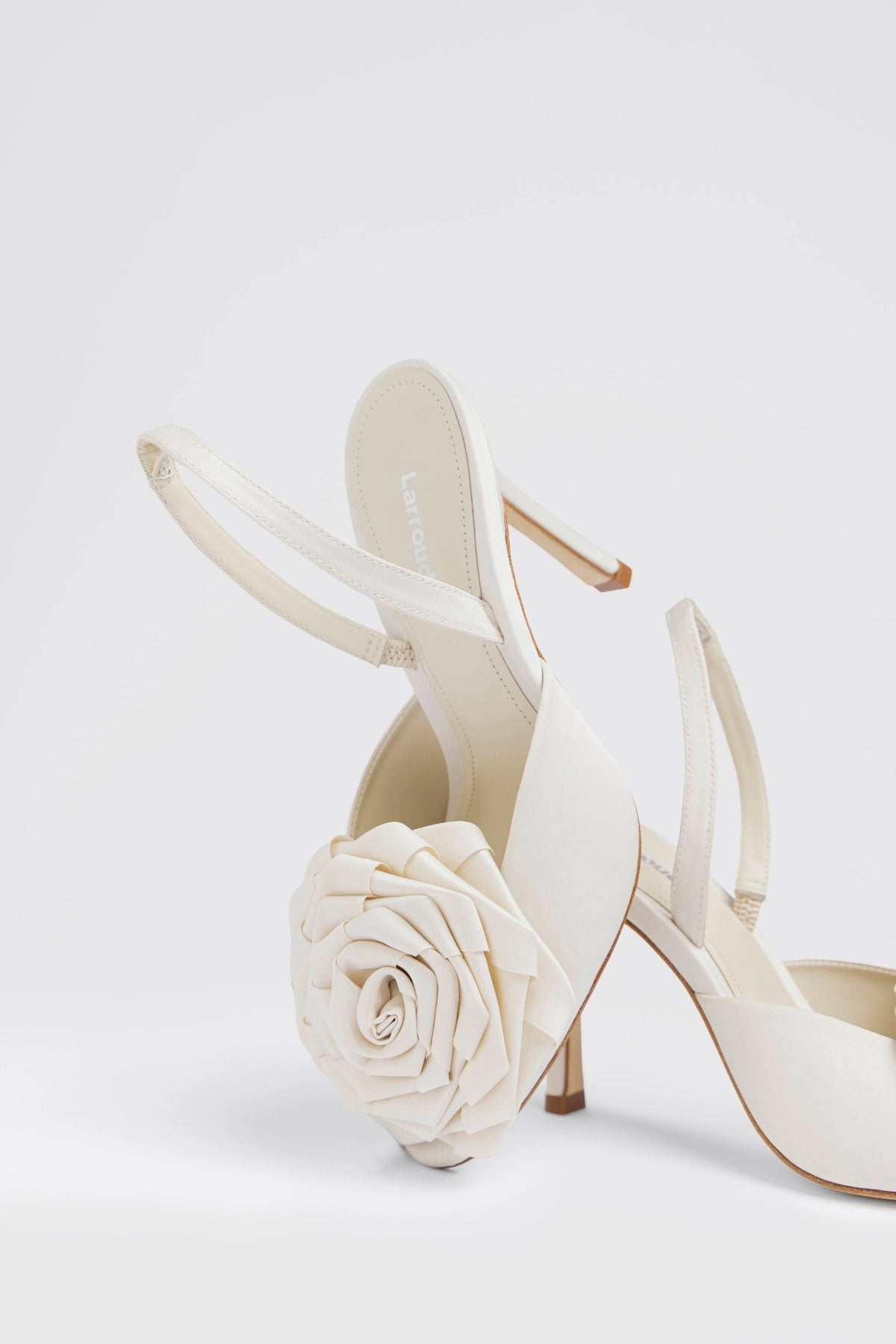 Scarlet Sandal White Satin - Larroude