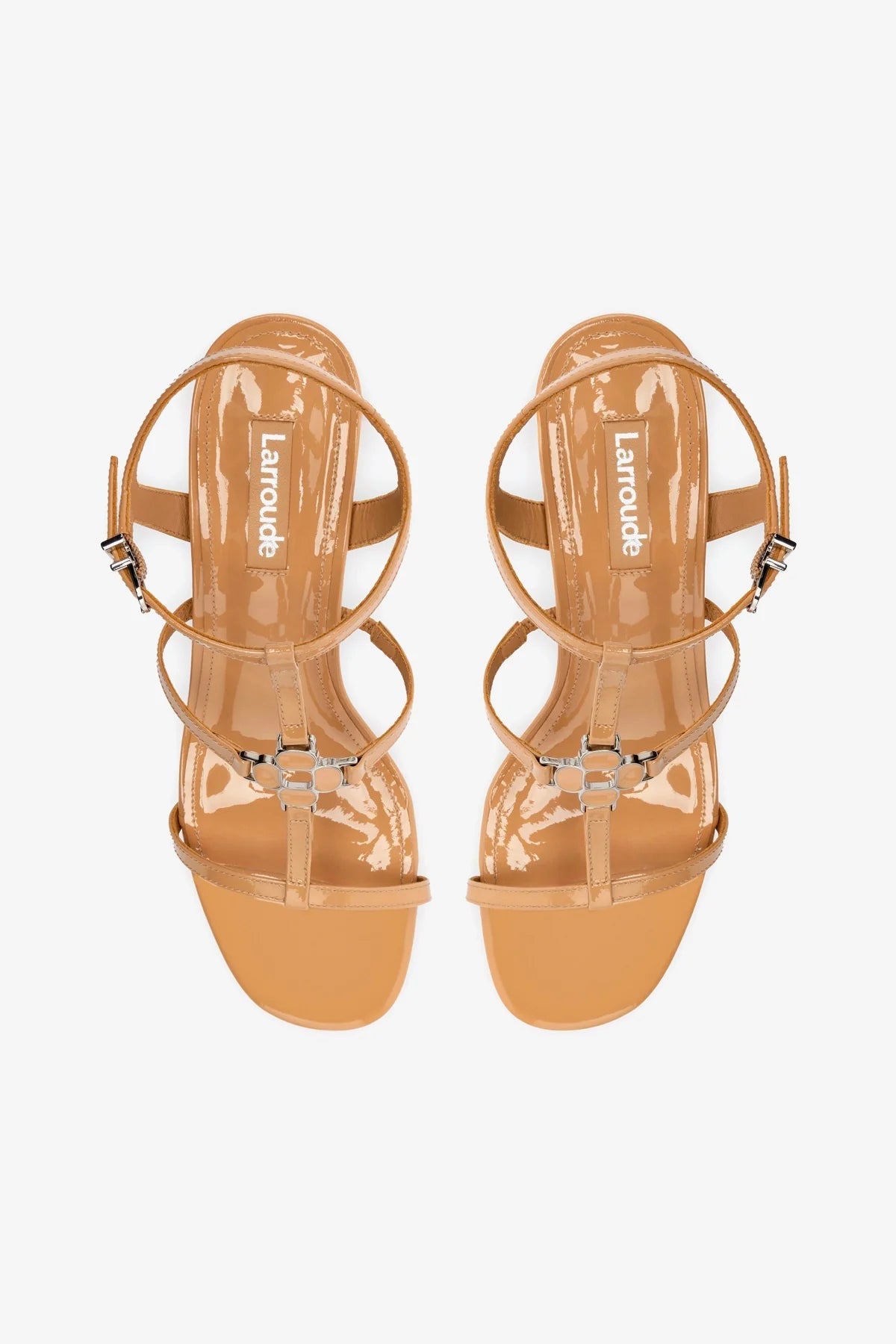 Hana Block In Tan Patent Leather - Larroude