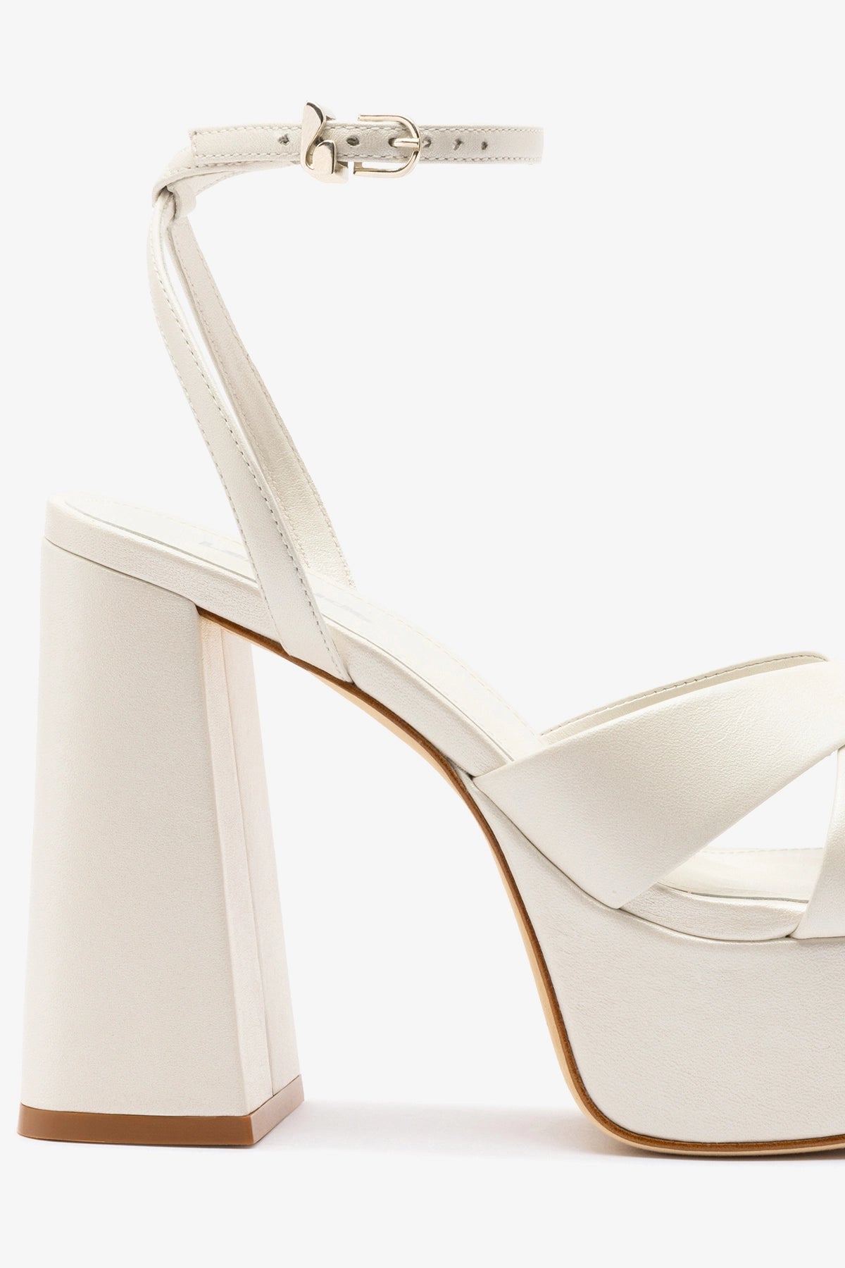 Dolly X Platform Sandal In Pearl Leather - Larroude