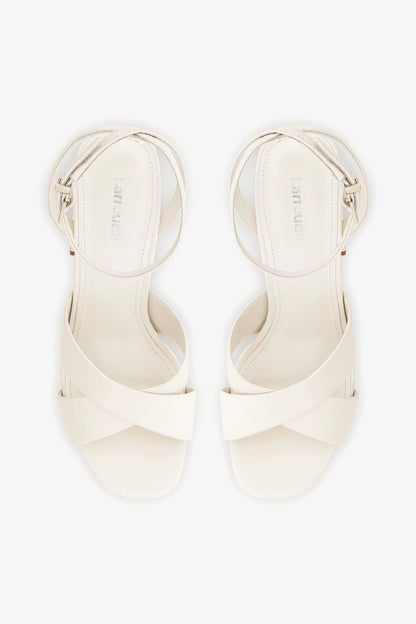 Dolly X Platform Sandal In Pearl Leather - Larroude