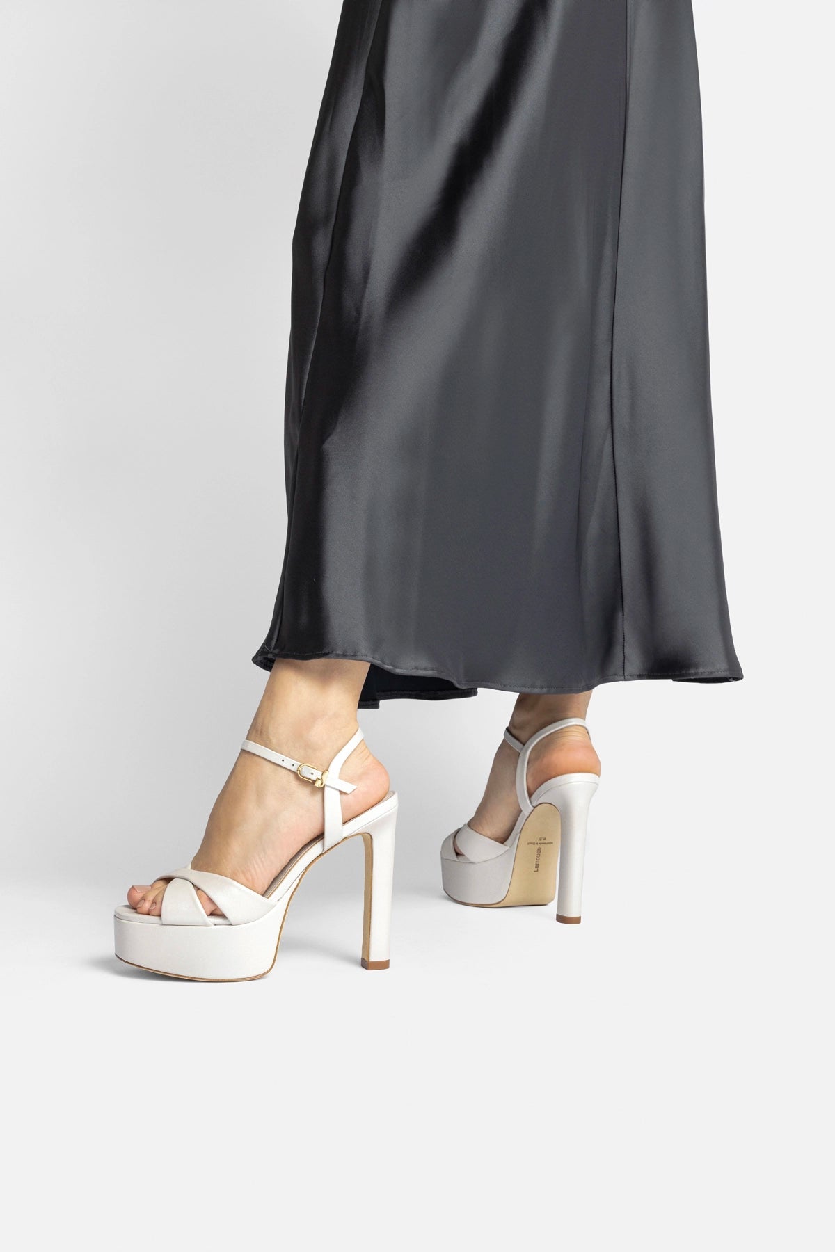 Bianca High Platform Sandal In Pearl Leather - Larroude