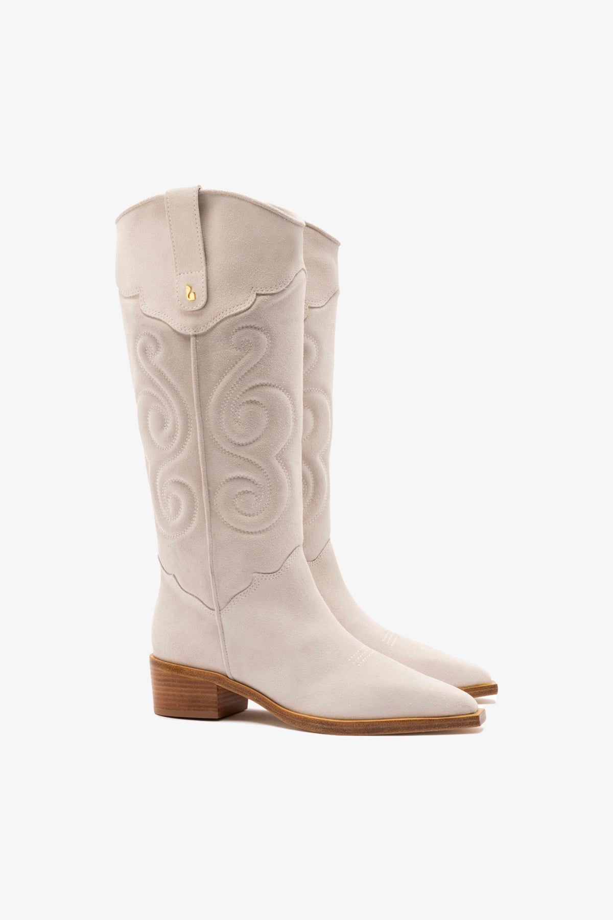 Paloma Boot In Mushroom Grey Suede - Larroude