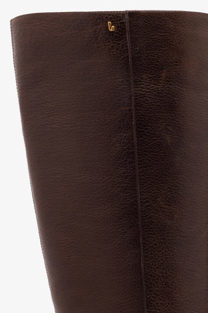 Anne Lugsole Boot In Brown Leather - Larroude