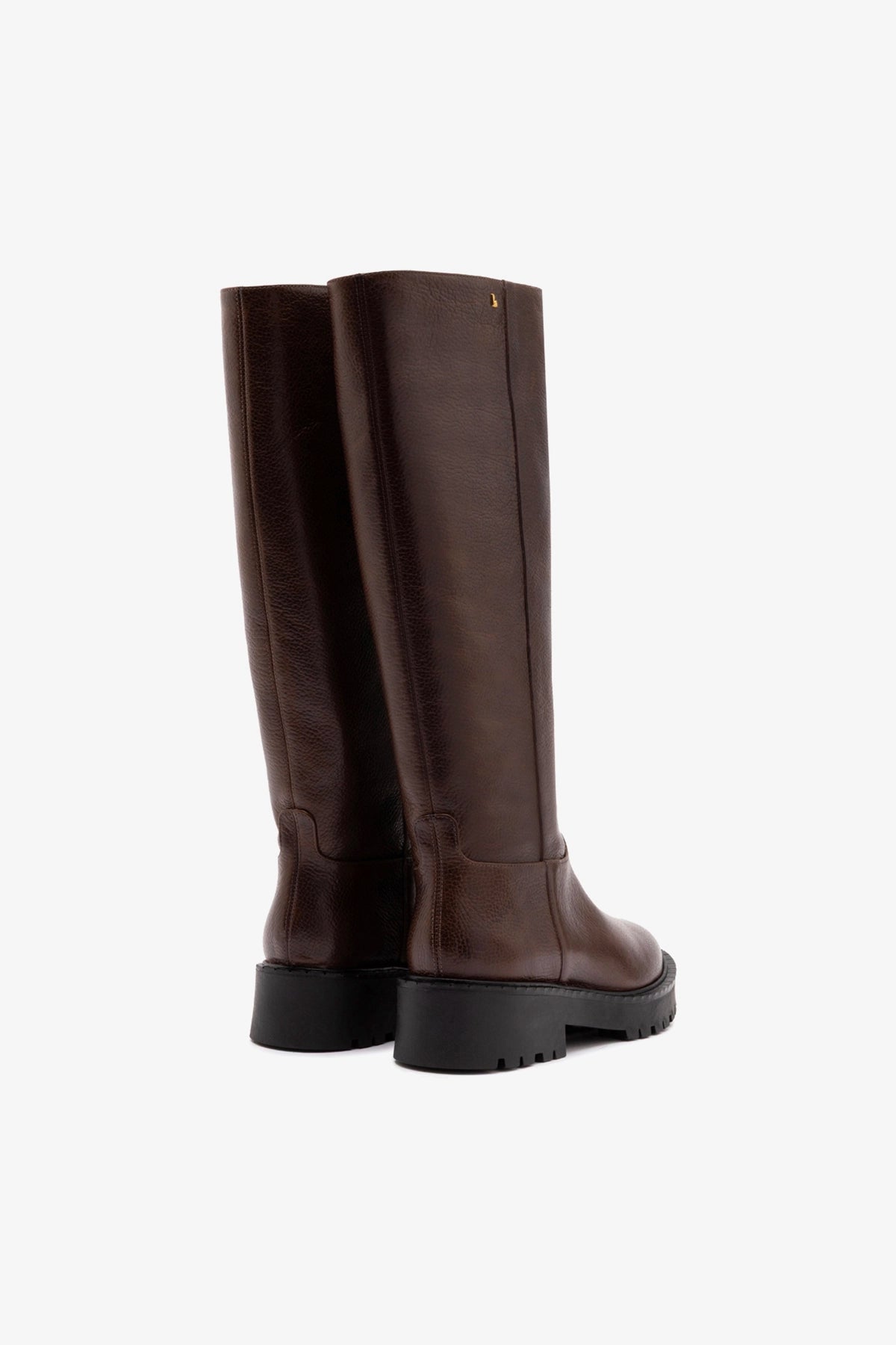 Anne Lugsole Boot In Brown Leather - Larroude