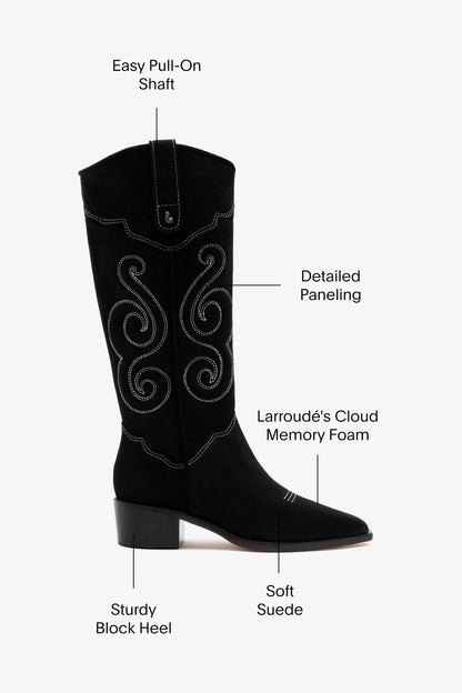 Paloma Boot In Black Suede - Larroude