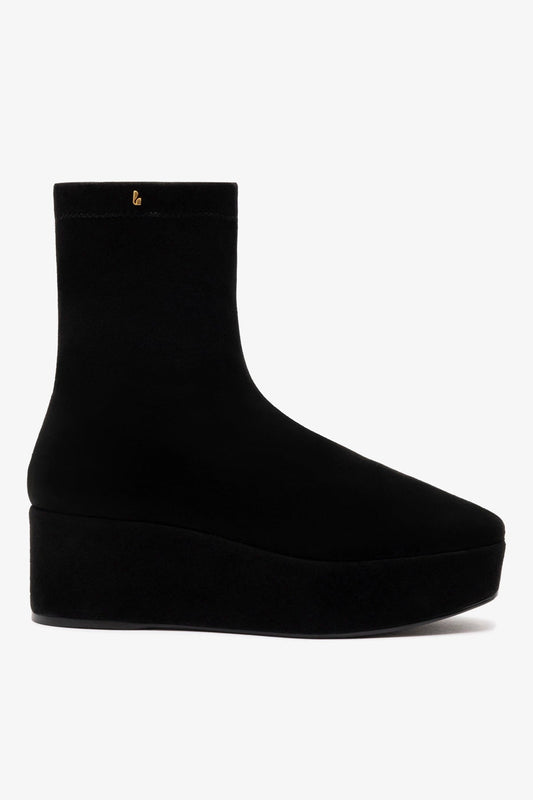Dani Flatform Boot In Black Suede - Larroude