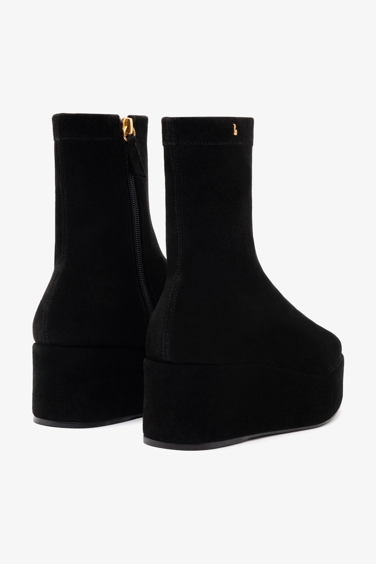 Dani Flatform Boot In Black Suede - Larroude