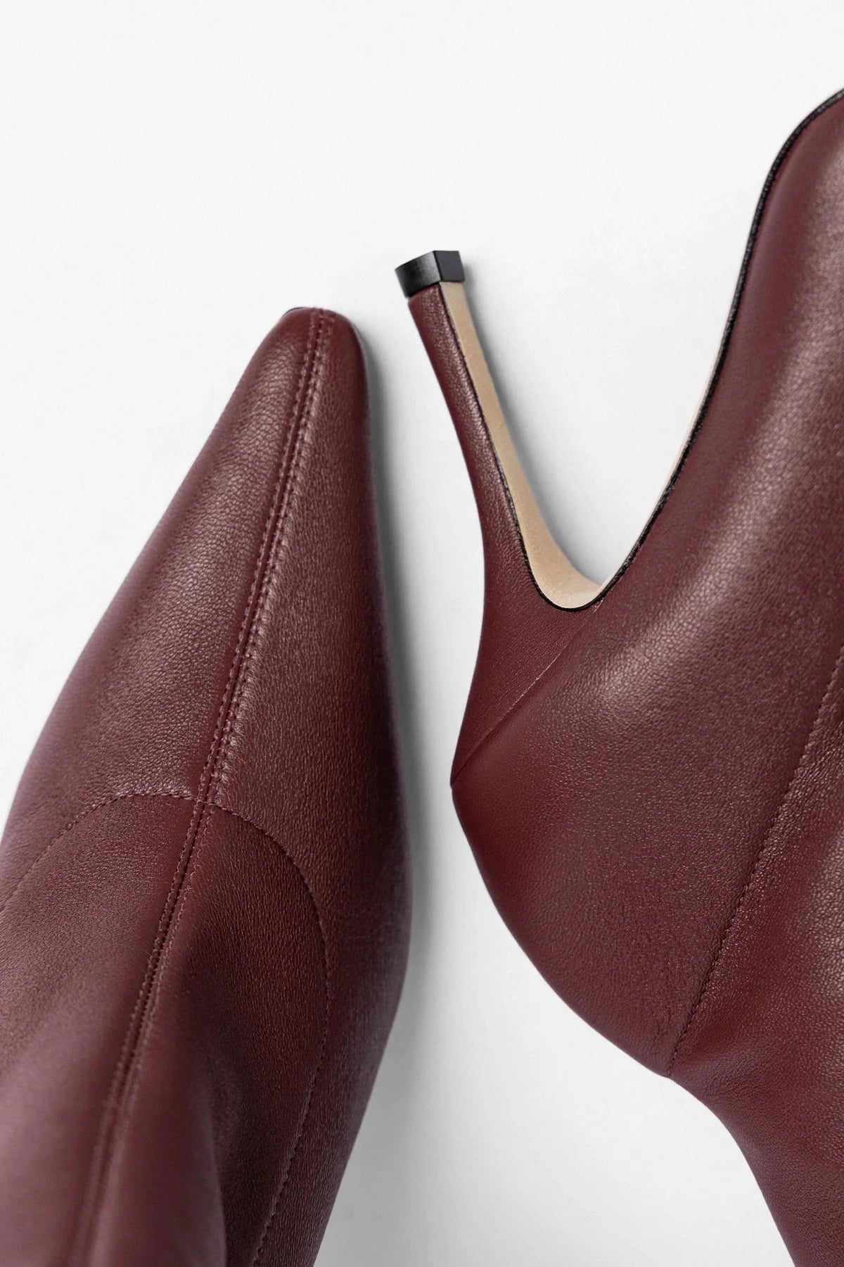 Mini Carine Boot Burgundy Stretch Leather - Larroude