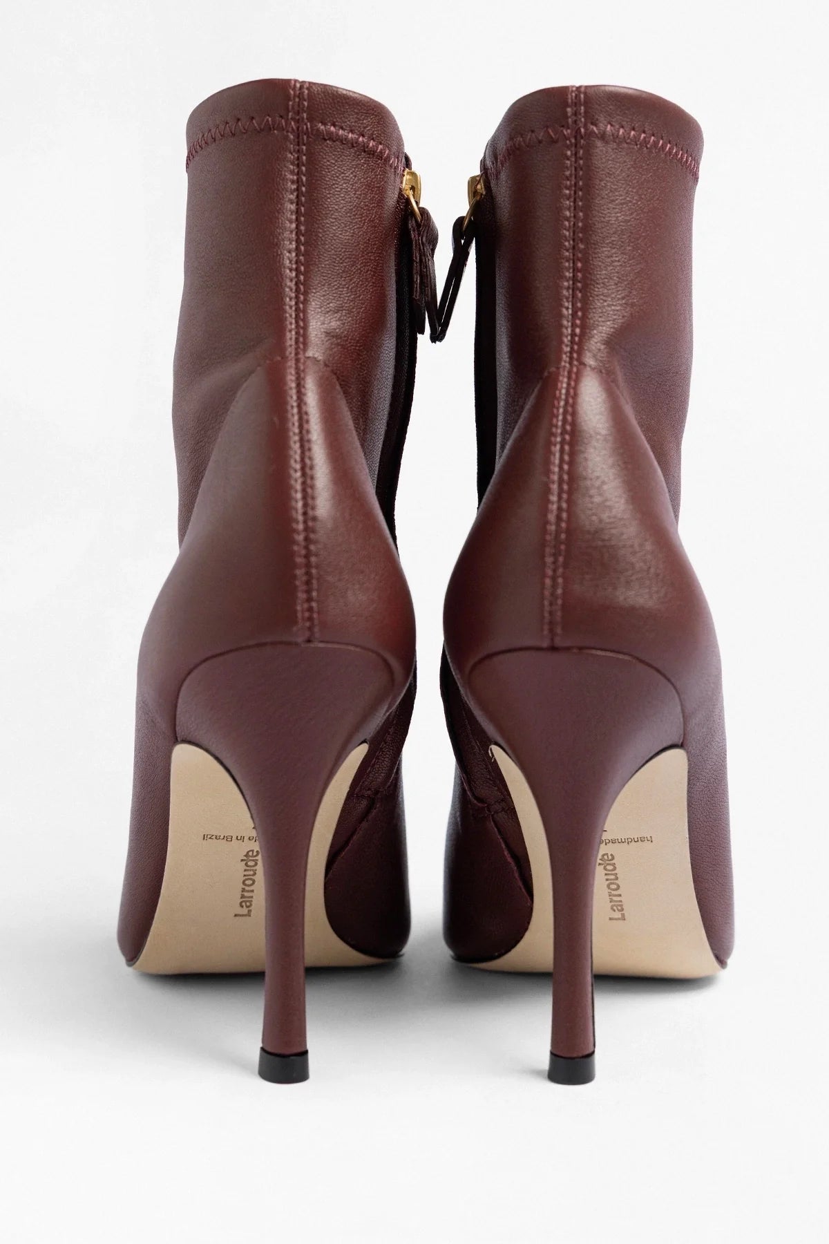 Mini Carine Boot Burgundy Stretch Leather - Larroude