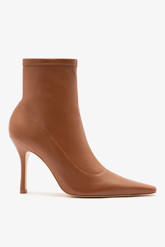 Mini Carine Boot Caramel Stretch Leather - Larroude