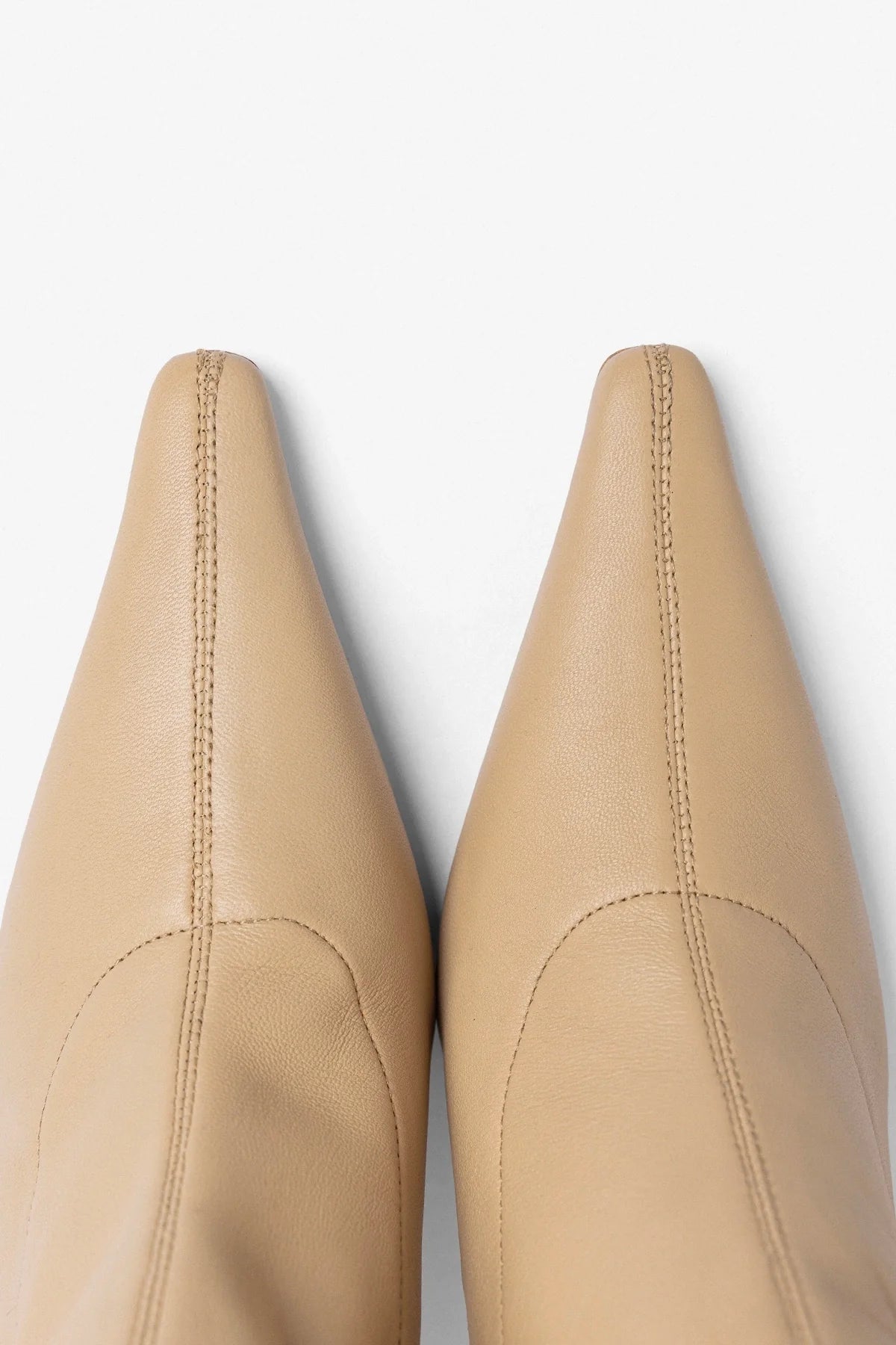 Mini Carine Boot Beige Stretch Leather - Larroude