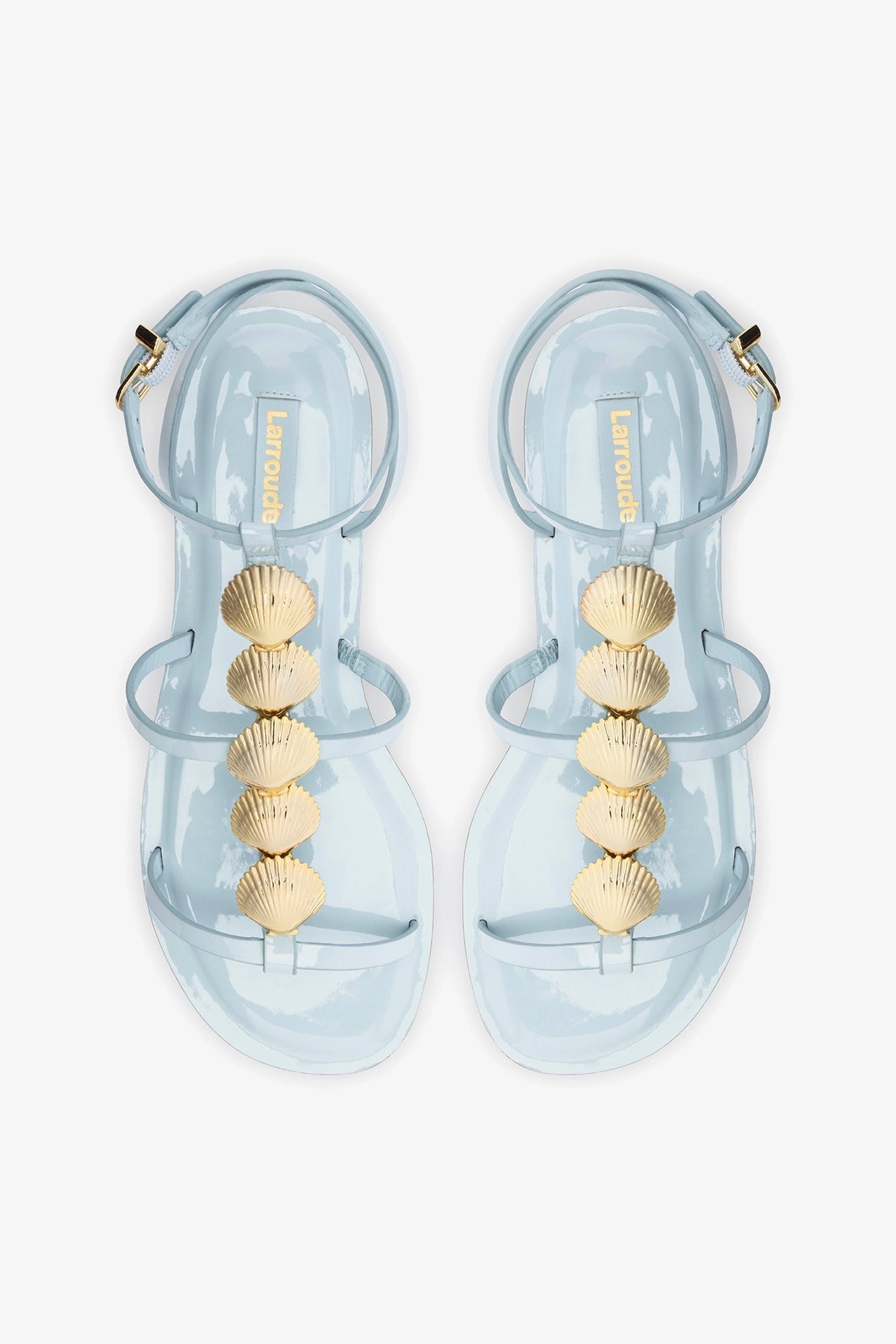 Coquile Flat Sandal Maya Patent Leather - Larroude