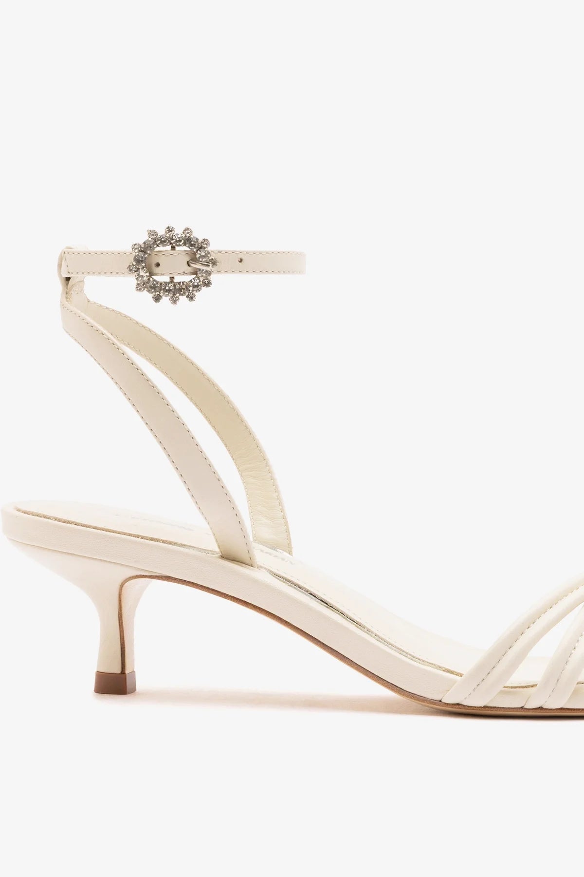 Larroudé x Markarian: Mini Annie Sandal Ivory Leather - Larroude