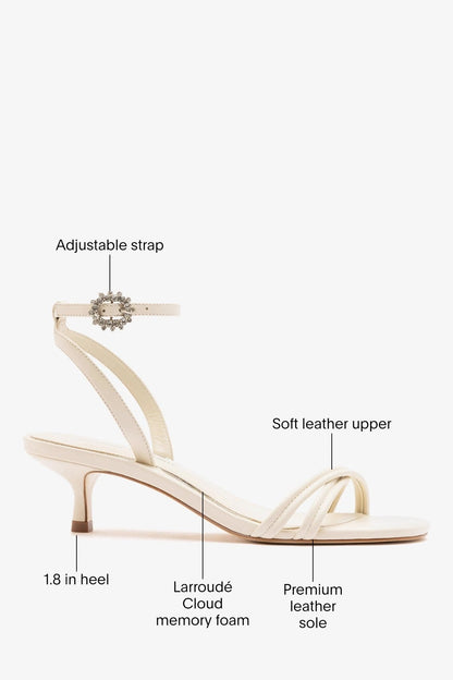 Larroudé x Markarian: Mini Annie Sandal Ivory Leather - Larroude