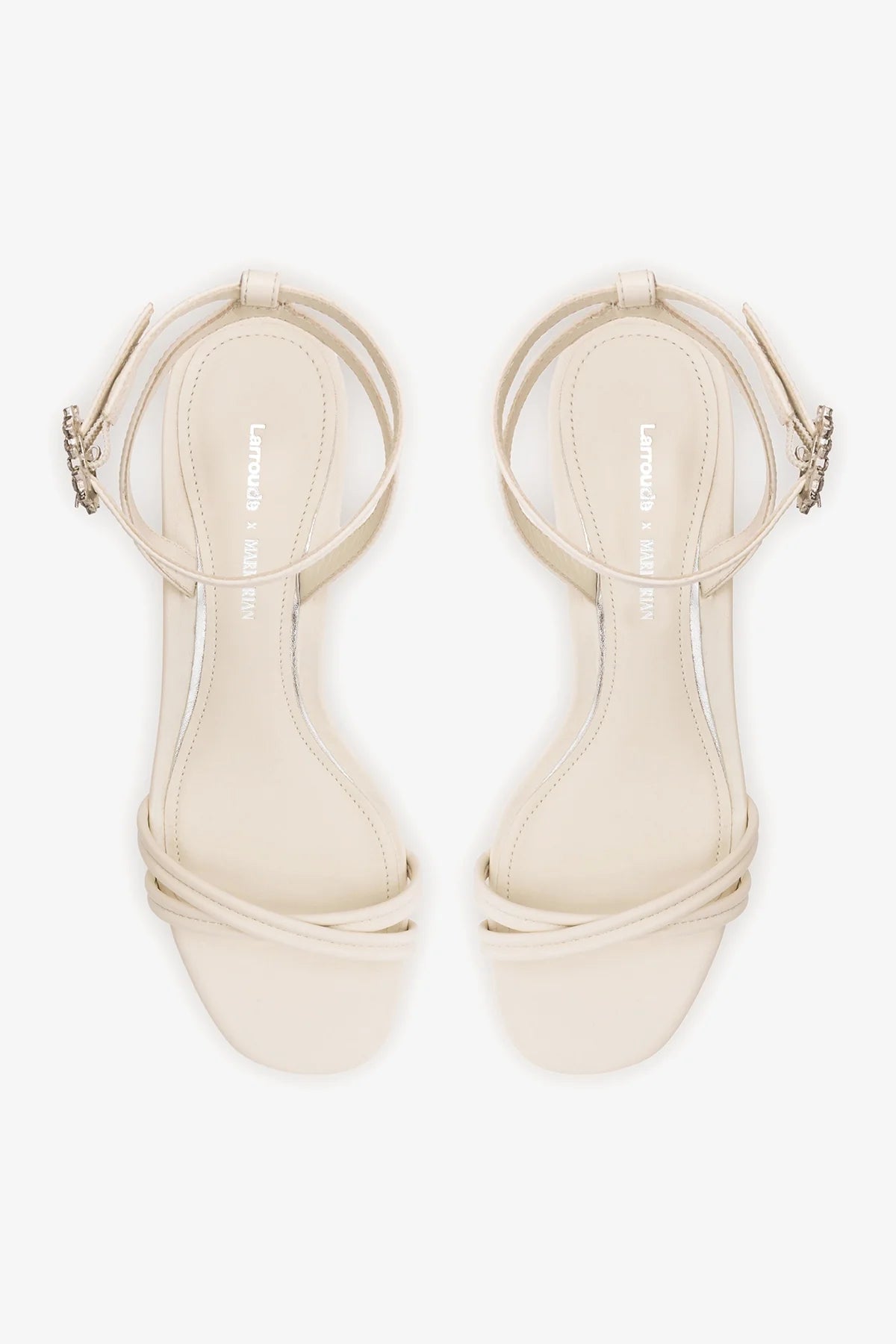Larroudé x Markarian: Mini Annie Sandal Ivory Leather - Larroude