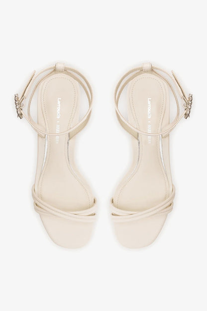 Larroudé x Markarian: Mini Annie Sandal Ivory Leather - Larroude