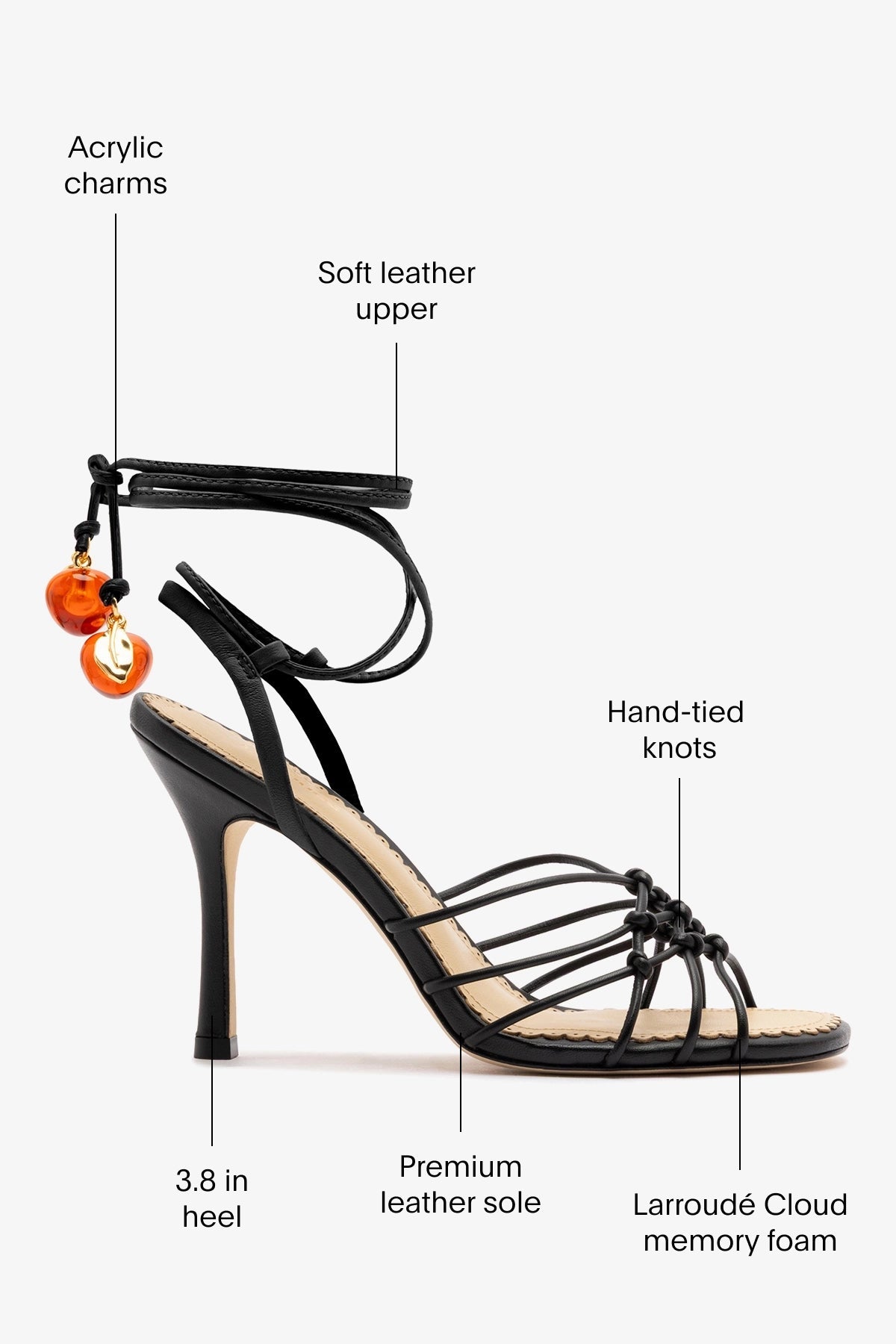 Carmen Sandal Black Leather - Larroude