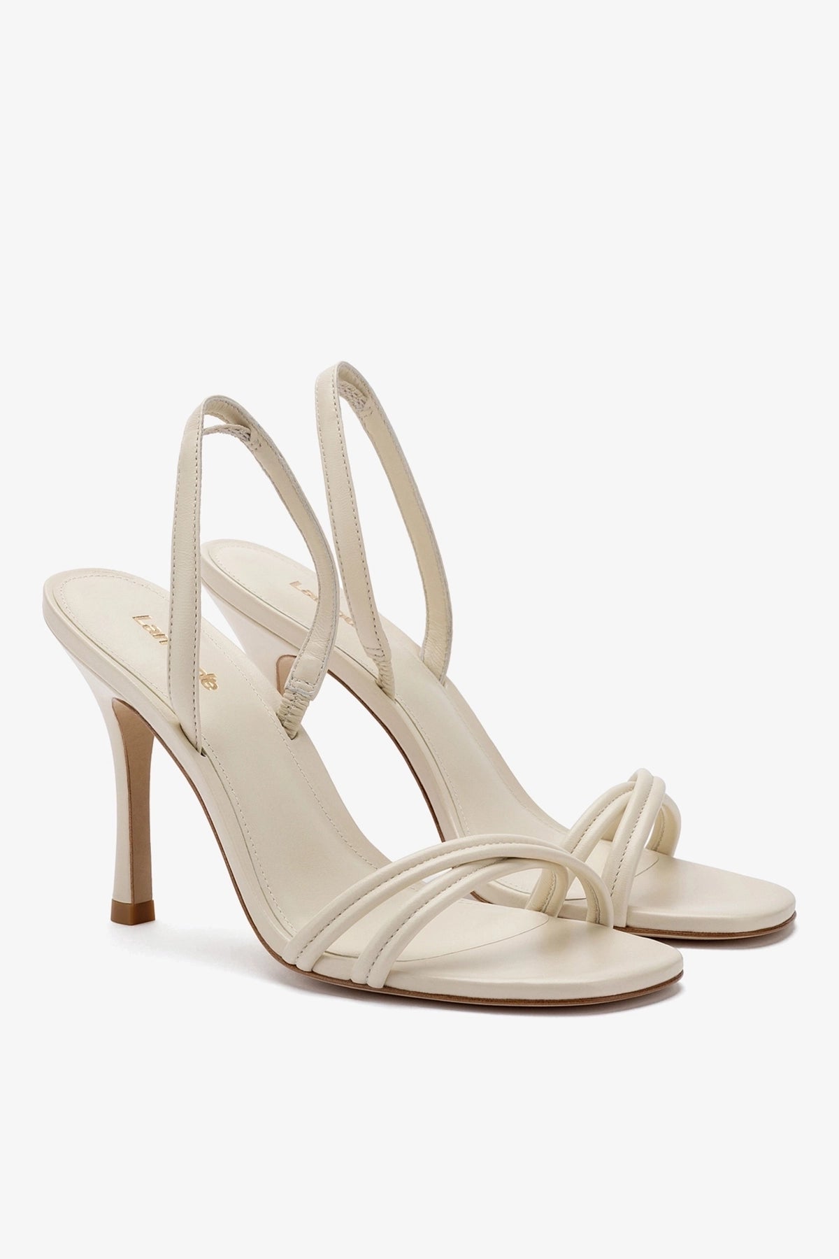 Annie Sandal In Ivory Leather - Larroude