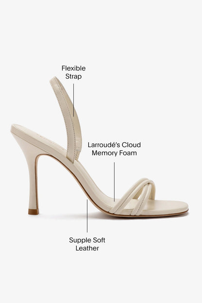Annie Sandal In Ivory Leather - Larroude