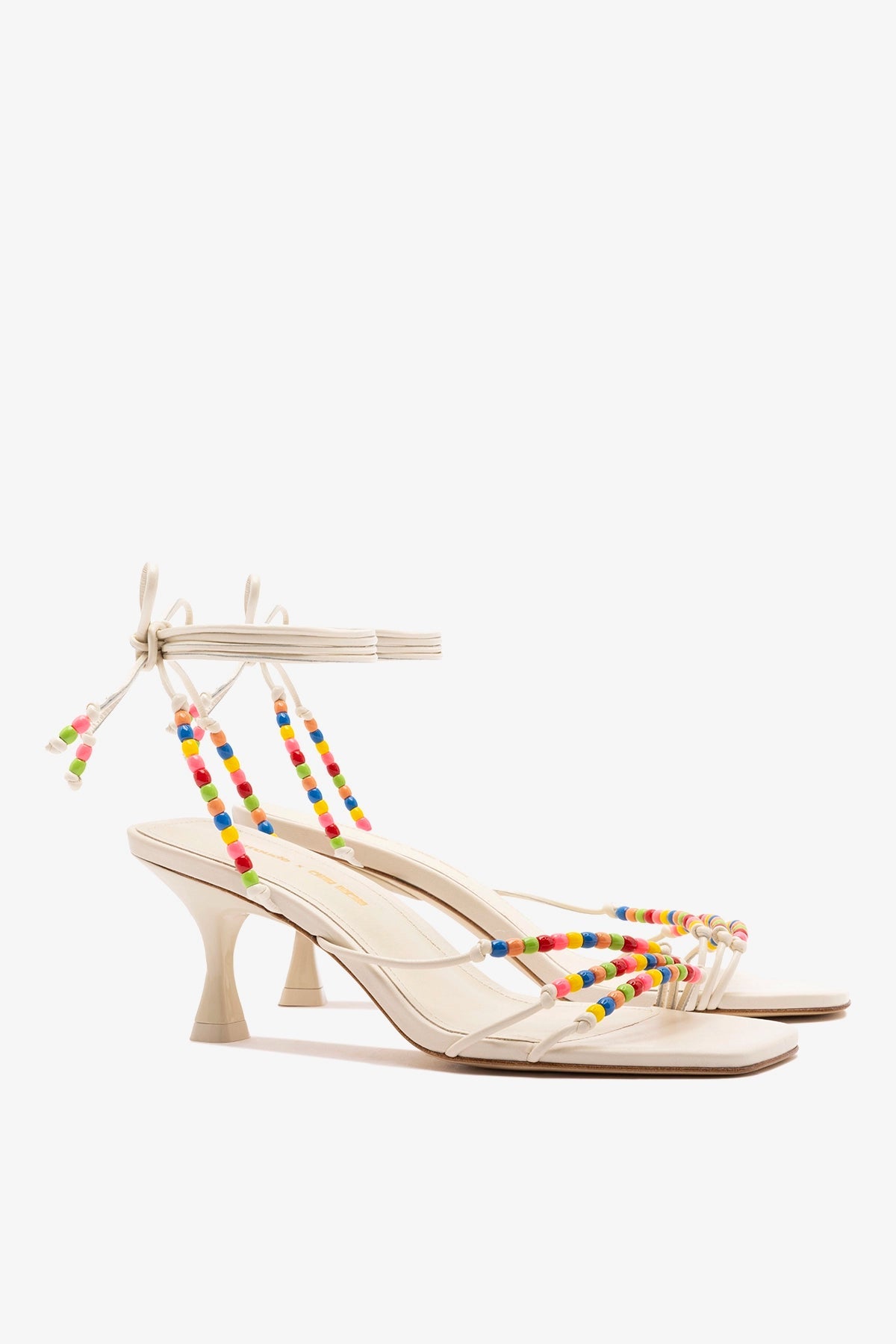 Larroudé x Ciao Lucia: Eloisa Sandal Ivory Leather - Larroude