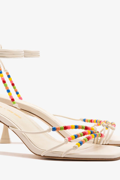 Larroudé x Ciao Lucia: Eloisa Sandal Ivory Leather - Larroude