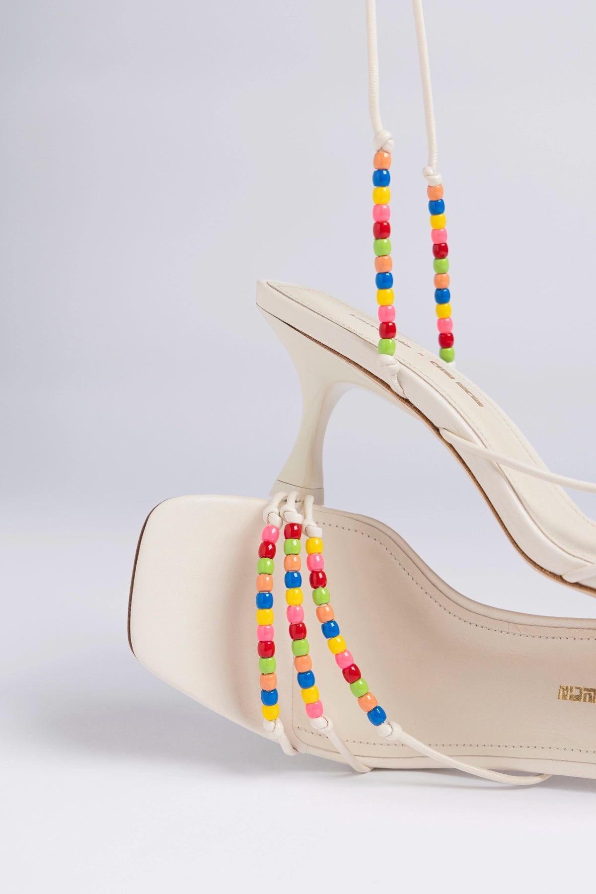 Larroudé x Ciao Lucia: Eloisa Sandal Ivory Leather - Larroude
