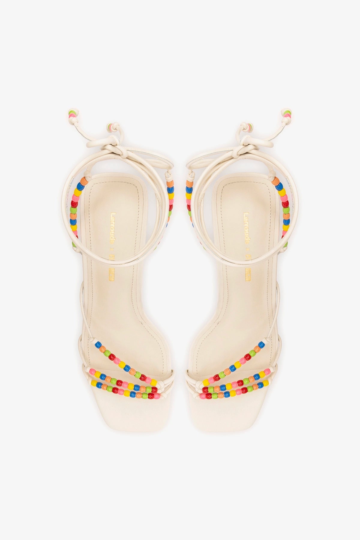 Larroudé x Ciao Lucia: Eloisa Sandal Ivory Leather - Larroude