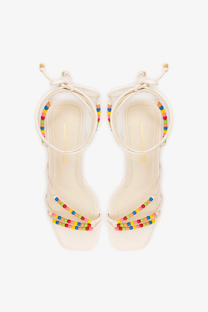 Larroudé x Ciao Lucia: Eloisa Sandal Ivory Leather - Larroude