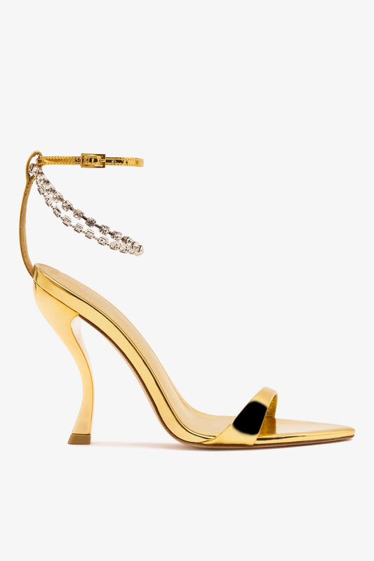 Larroudé x Nicolò B.: Nana Sandal Gold Specchio - Larroude