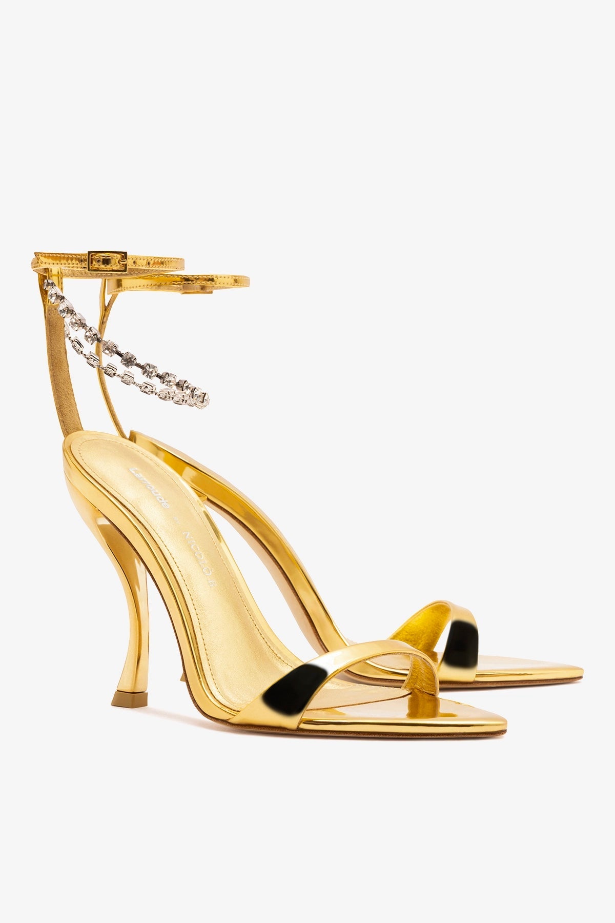 Larroudé x Nicolò B.: Nana Sandal Gold Specchio - Larroude